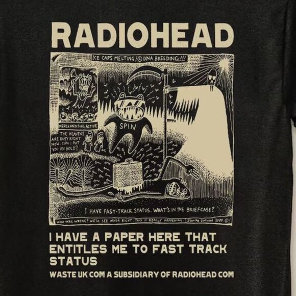 Radiohead Graphic Band T-Shirt Vintage Rock Tee 90 - Picture 2 of 5